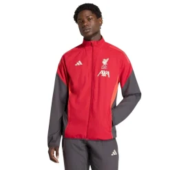adidas Liverpool Presentatie Trainingsjack 2025-2026 Rood Grijs Zilver