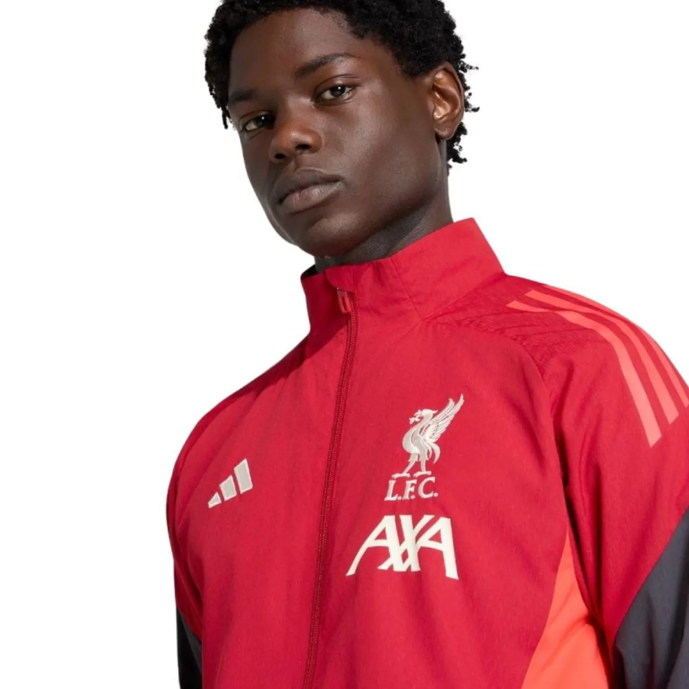 adidas Liverpool Presentatie Trainingsjack 2025-2026 Rood Grijs Zilver