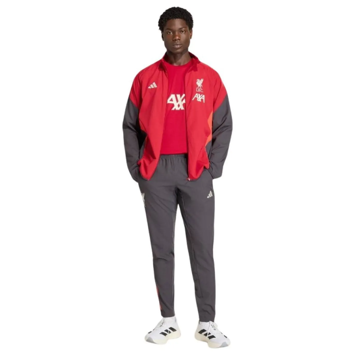 adidas Liverpool Presentatie Trainingsjack 2025-2026 Rood Grijs Zilver