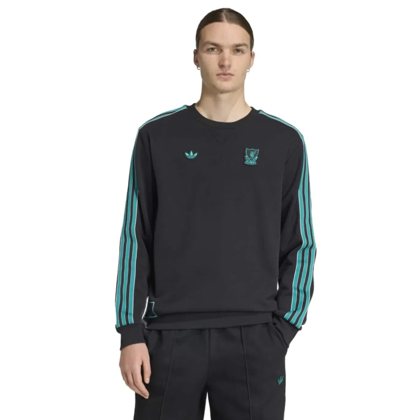 adidas Liverpool Terrace Icons Crew Trainingspak Zwart Groen Wit