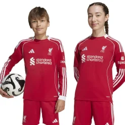 adidas Liverpool Thuisshirt Lange Mouwen 2025-2026 Kids