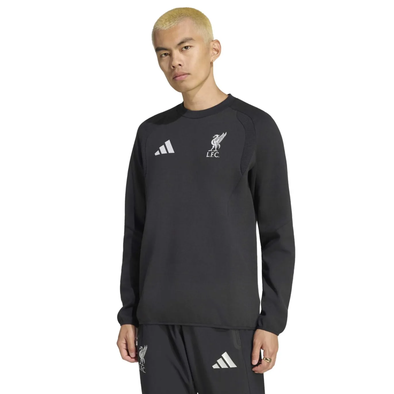 adidas Liverpool Tiro Travel Crew Sweater 2026-2027 Zwart Wit