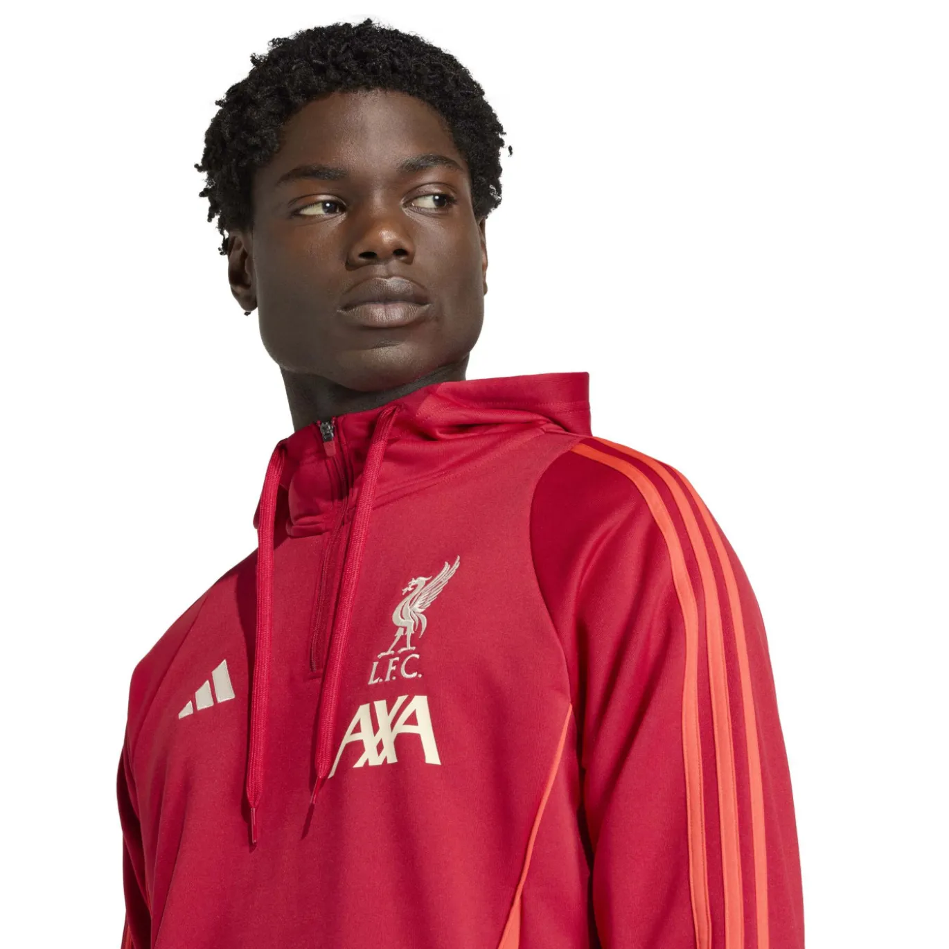 adidas Liverpool Track Hoodie 1/4-Zip 2025-2026 Rood Grijs Zilver