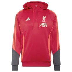 adidas Liverpool Track Hoodie 1/4-Zip 2025-2026 Rood Grijs Zilver