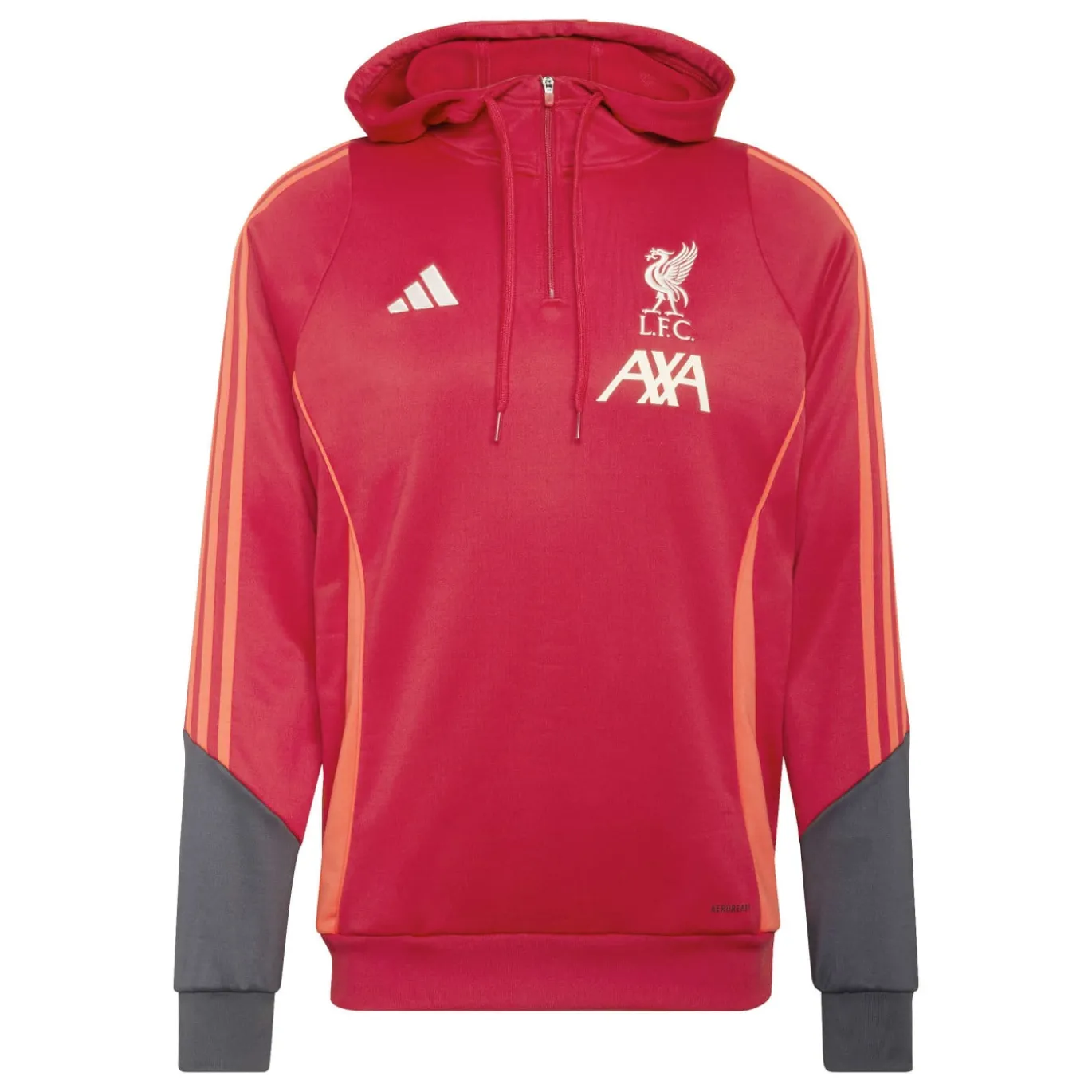 adidas Liverpool Track Hoodie 1/4-Zip 2025-2026 Rood Grijs Zilver