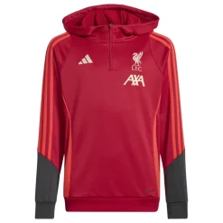 adidas Liverpool Track Hoodie 1/4-Zip 2025-2026 Kids Rood Grijs Zilver