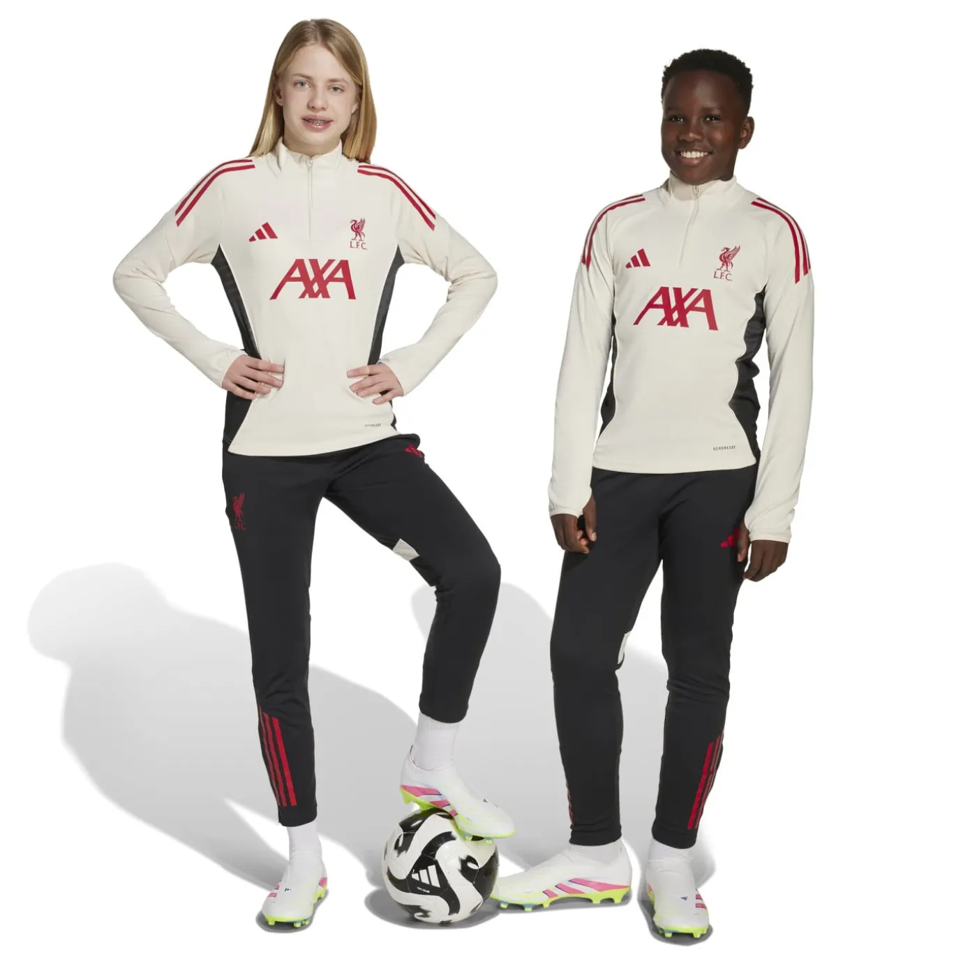 adidas Liverpool Trainingspak 1/4-Zip 2025-2026 Kids Wit Zwart Rood
