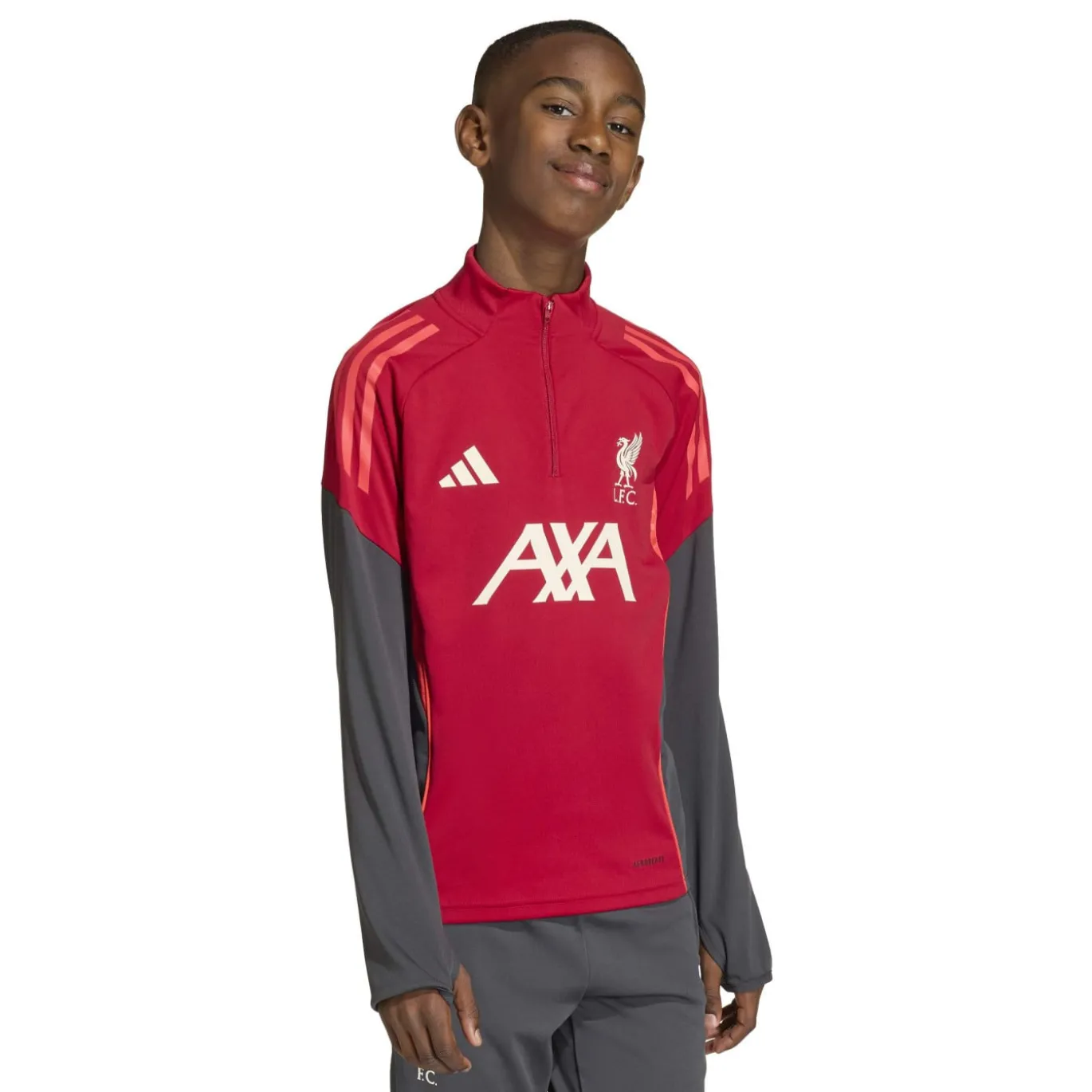 adidas Liverpool Trainingspak 1/4-Zip 2025-2026 Kids Rood Grijs Zilver