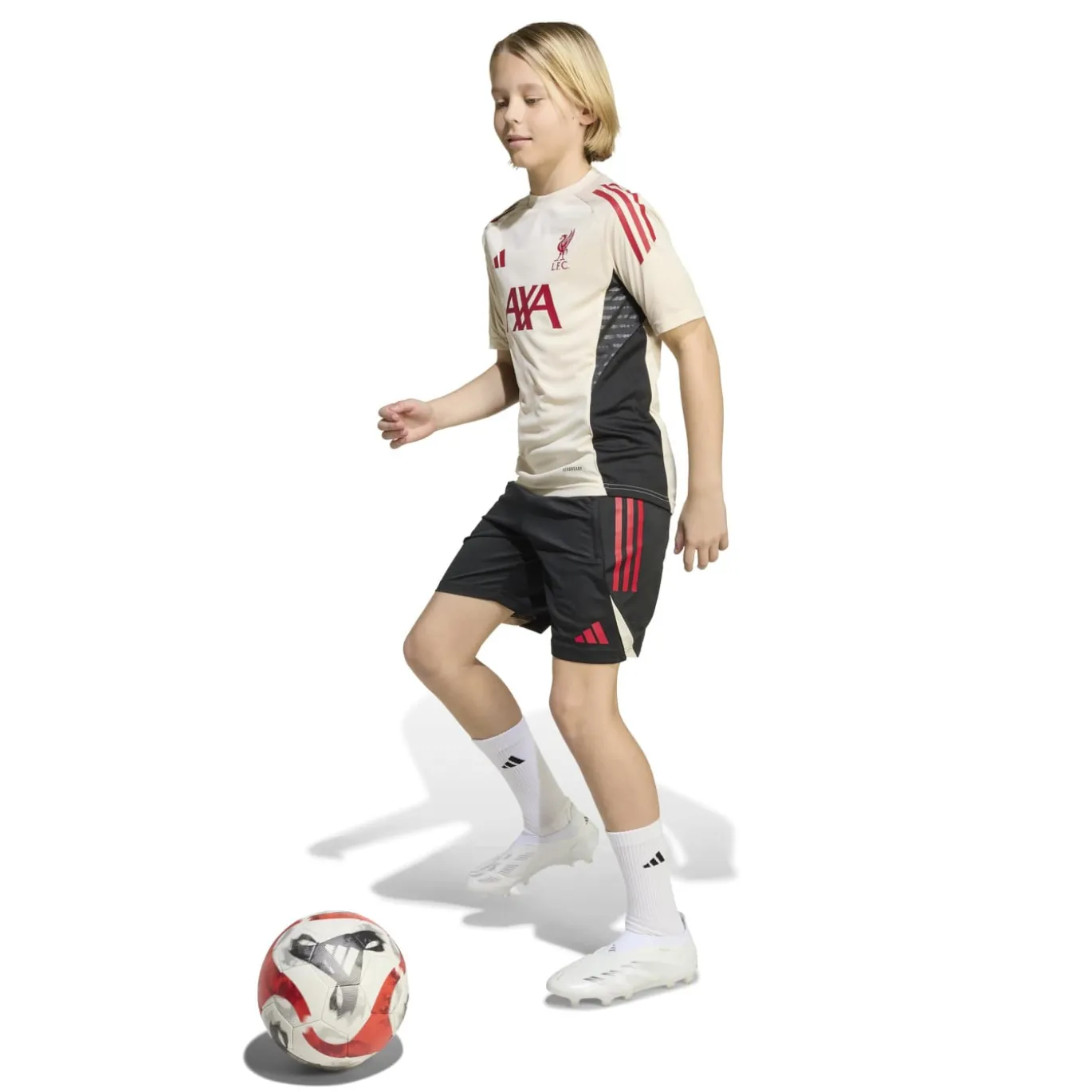 adidas Liverpool Trainingsshirt 2025-2026 Kids Wit Rood Zwart