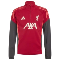 adidas Liverpool Trainingstrui 1/4-Zip 2025-2026 Kids Rood Grijs