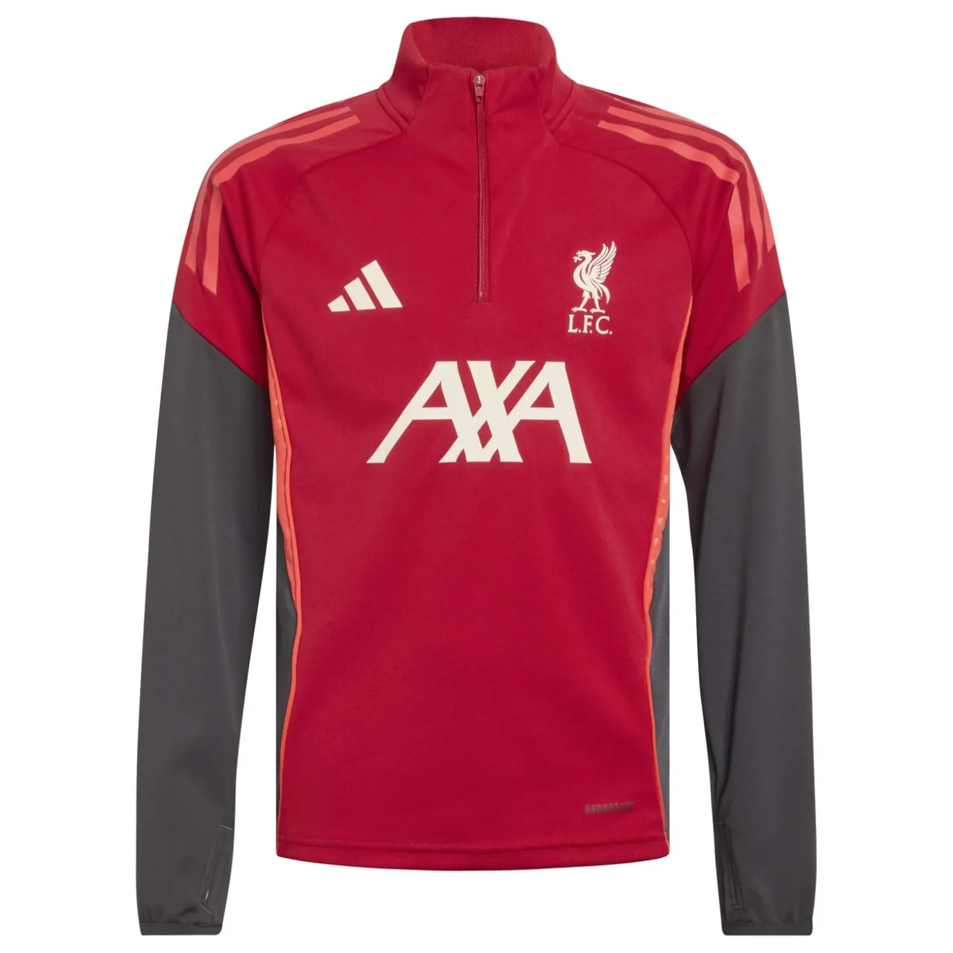adidas Liverpool Trainingstrui 1/4-Zip 2025-2026 Kids Rood Grijs