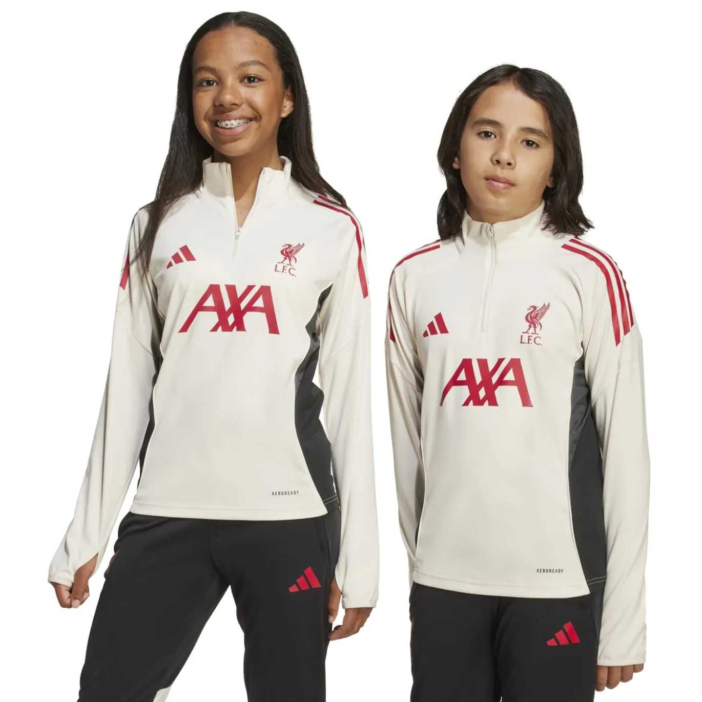 adidas Liverpool Trainingstrui 1/4-Zip 2025-2026 Kids Wit Rood Zwart