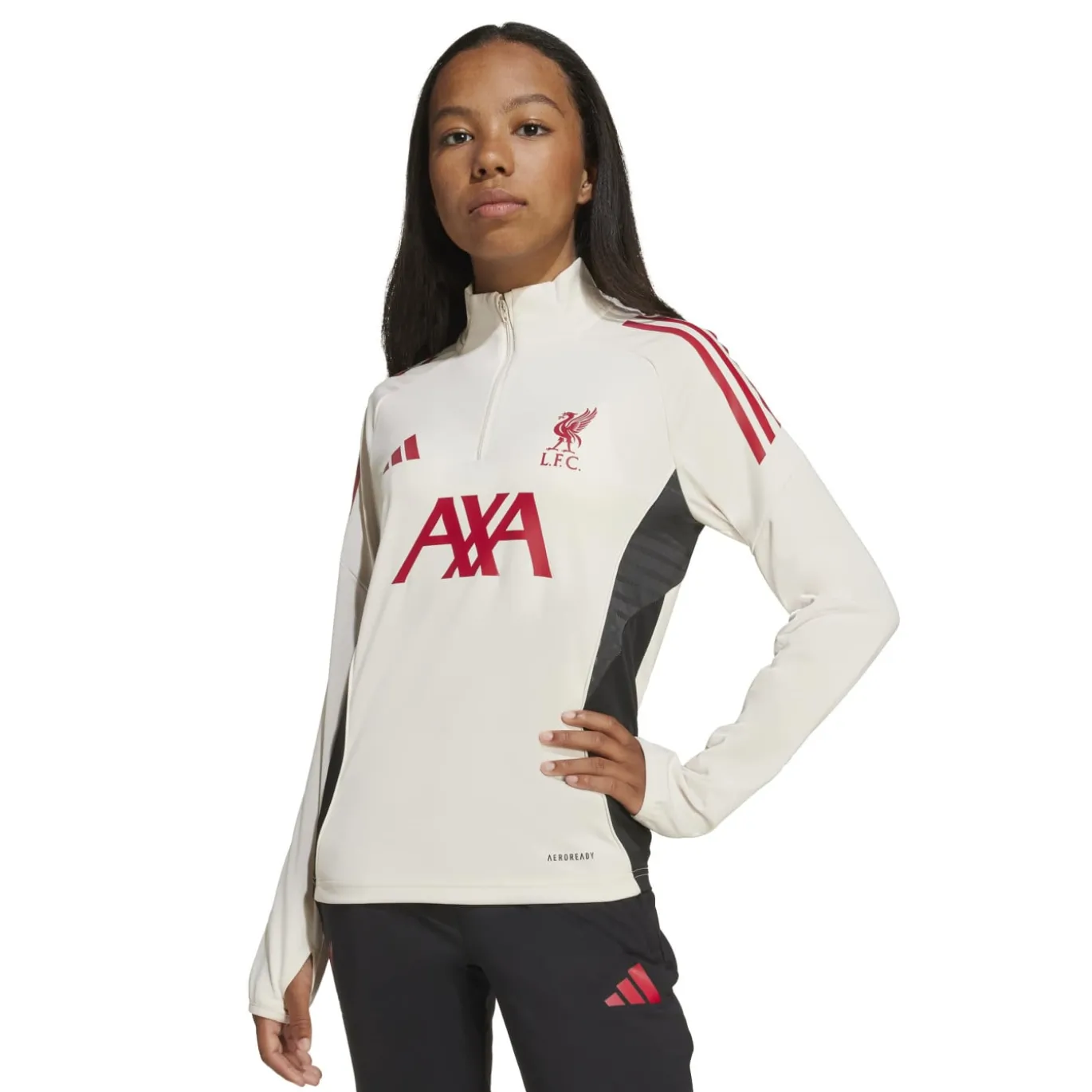 adidas Liverpool Trainingstrui 1/4-Zip 2025-2026 Kids Wit Rood Zwart