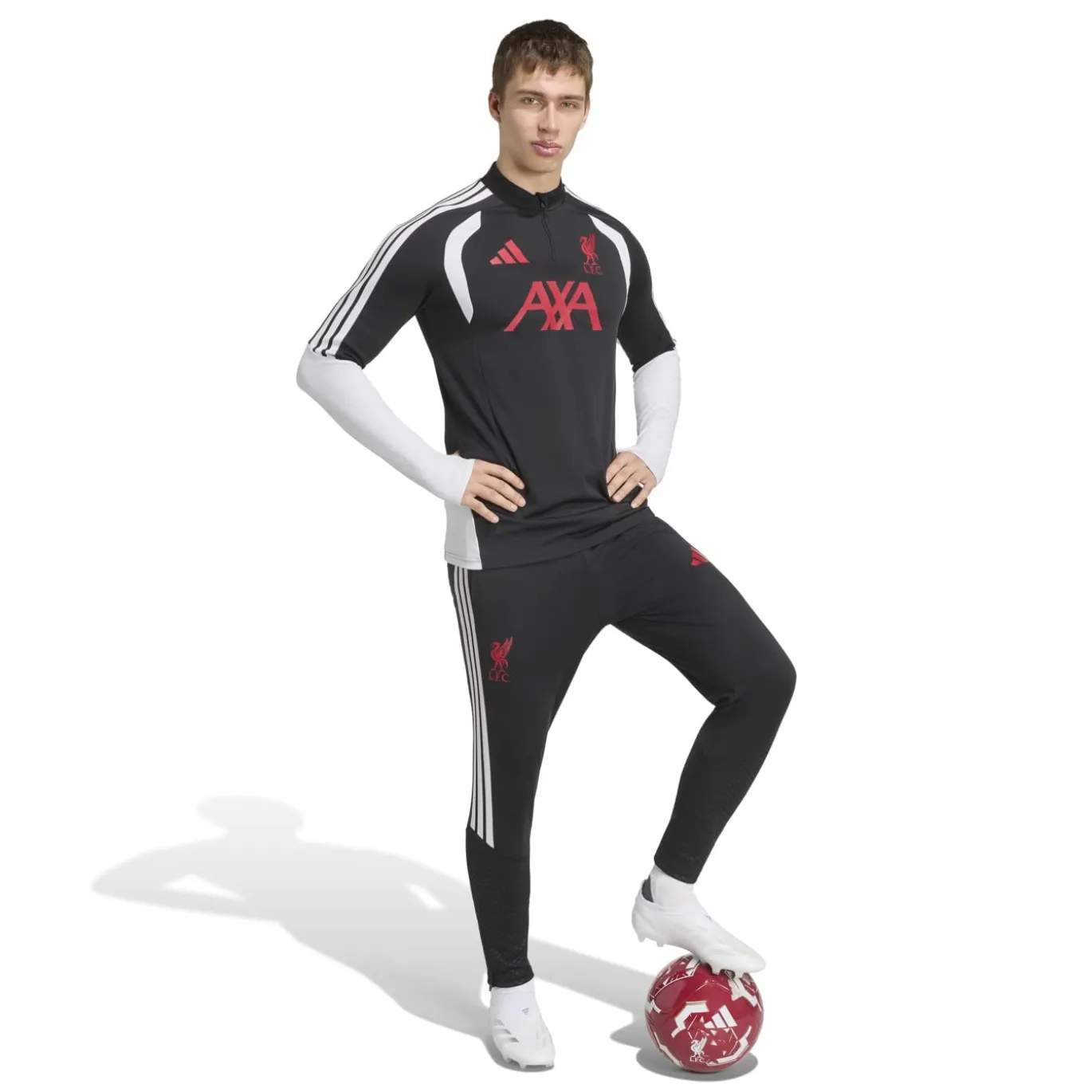 adidas Liverpool Trainingstrui 1/4-Zip 2026-2027 Zwart Grijs Wit Rood