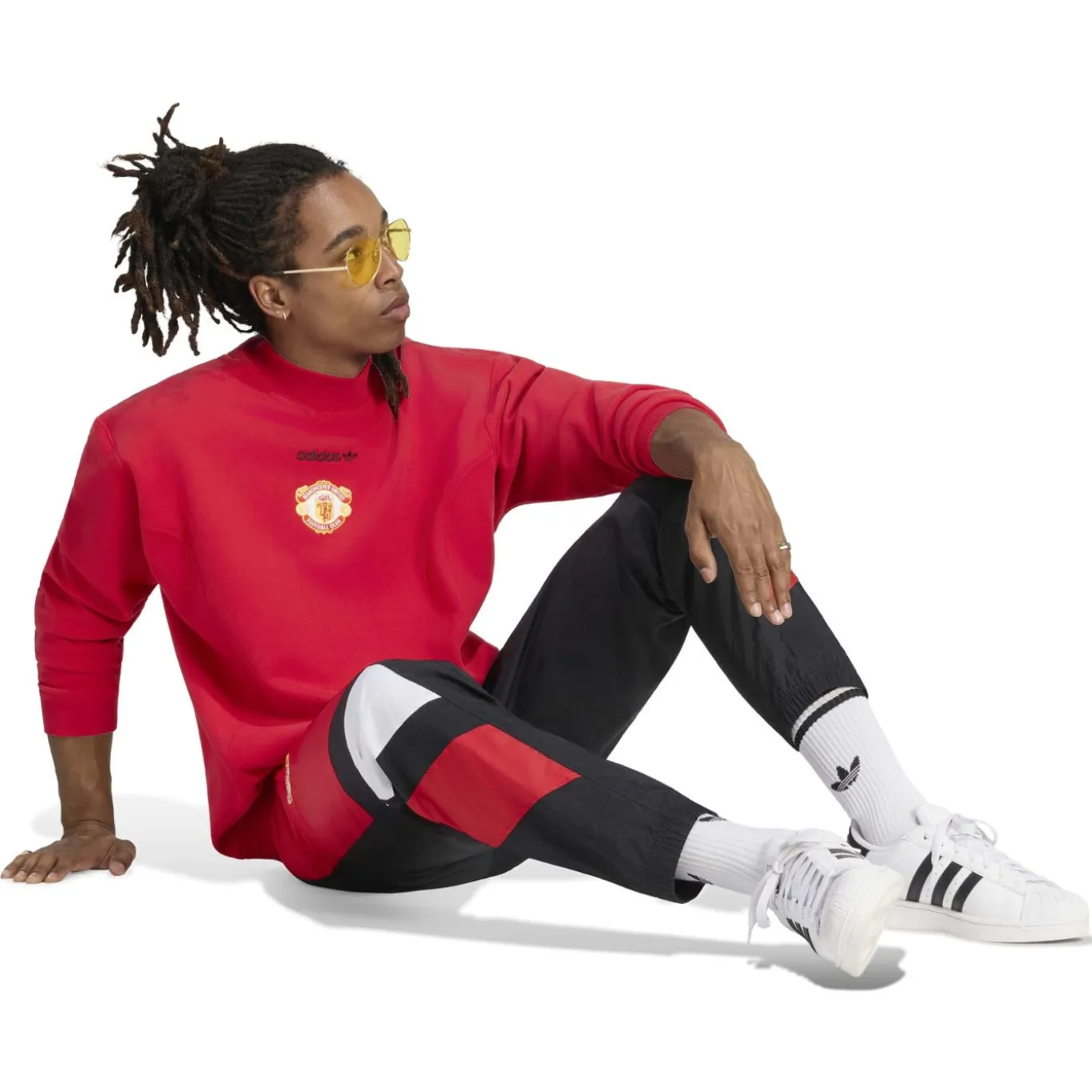 adidas Manchester United EQT Crew Sweater Rood Zwart Wit