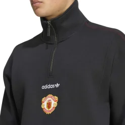 adidas Manchester United EQT Trainingstrui 1/4-Zip Zwart Rood Wit
