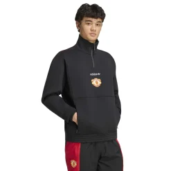 adidas Manchester United EQT Trainingstrui 1/4-Zip Zwart Rood Wit