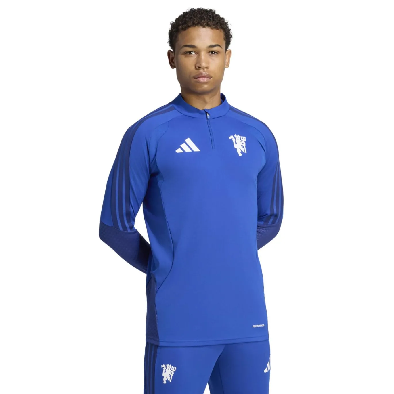 adidas Manchester United Europees Trainingstrui 1/4-Zip 2026-2027 Donkerblauw Wit