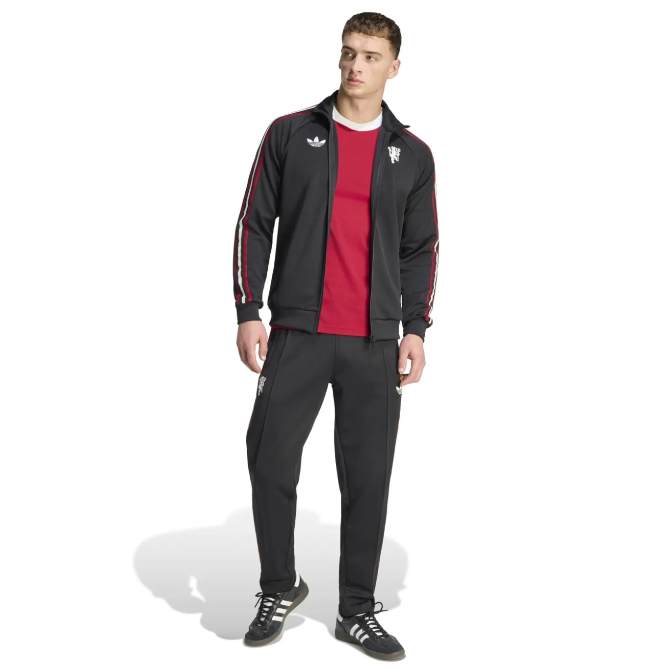 adidas Manchester United Originals Trainingspak Full-Zip Zwart Wit Rood