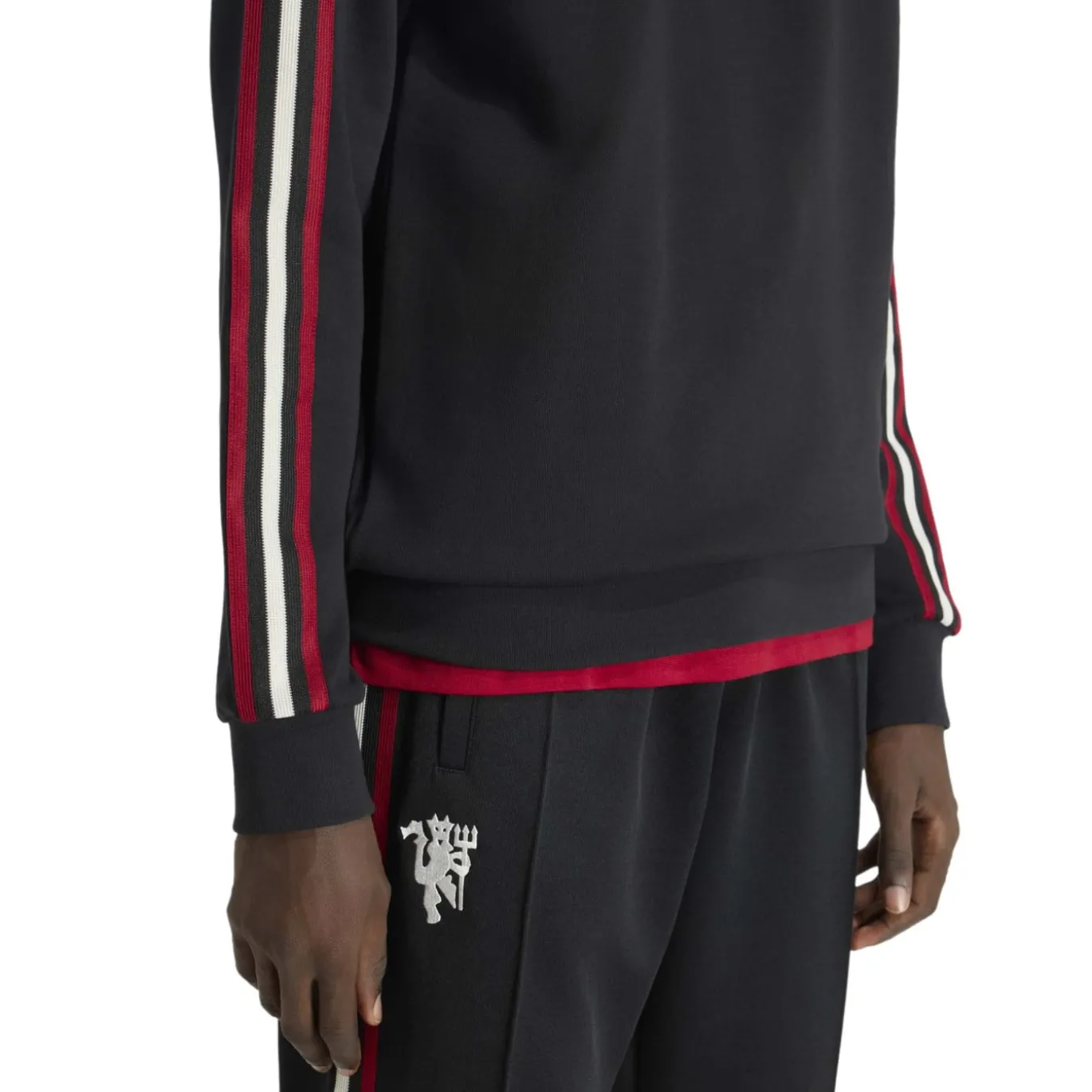 adidas Manchester United Originals Trainingspak 1/4-Zip Zwart Wit Rood