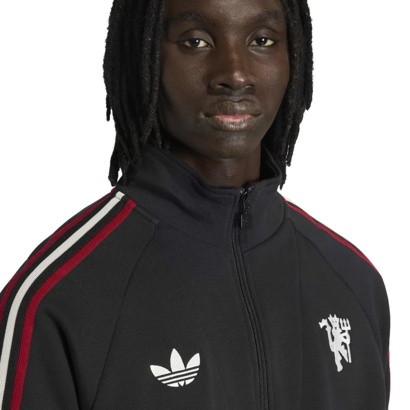 adidas Manchester United Originals Trainingspak 1/4-Zip Zwart Wit Rood