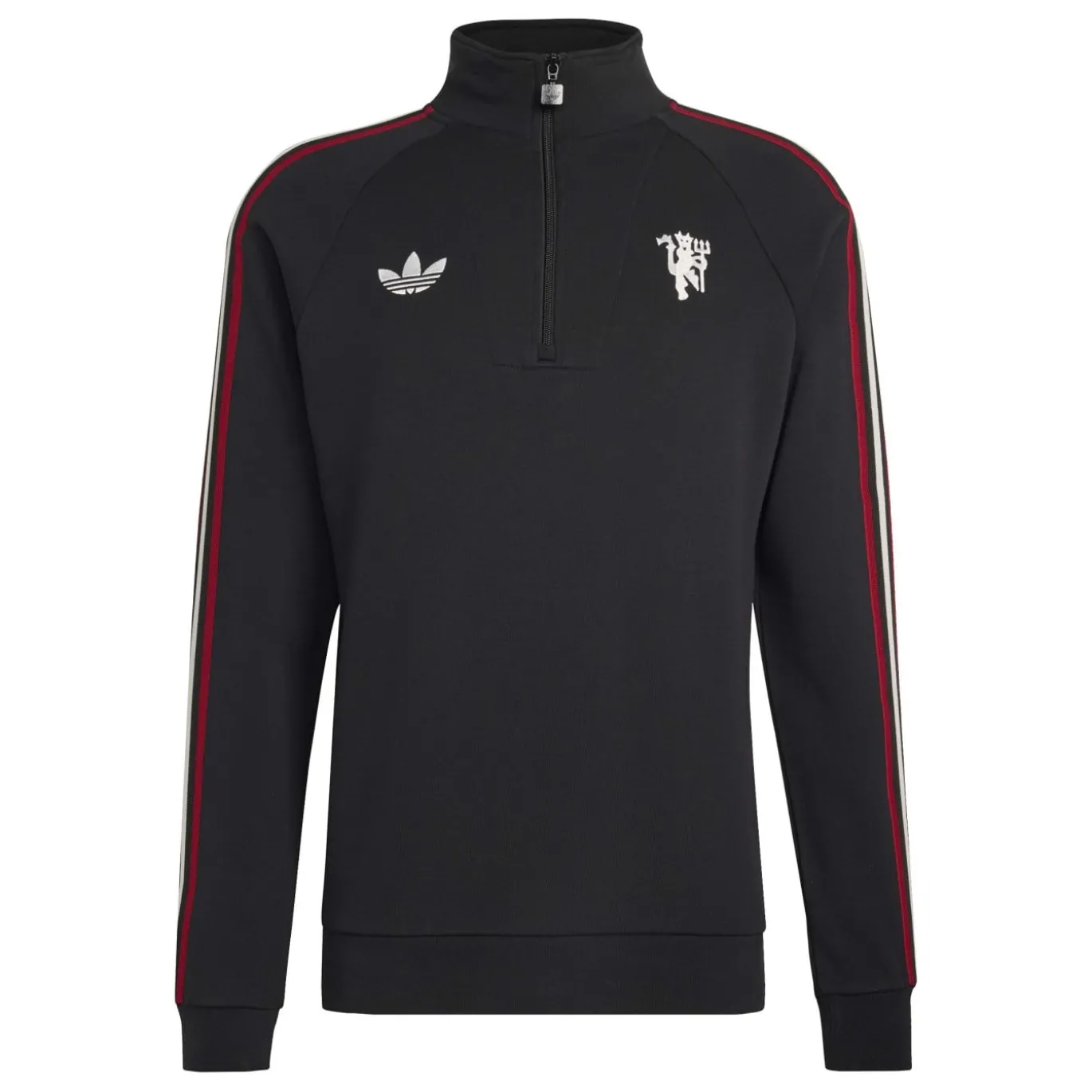 adidas Manchester United Originals Trainingstrui 1/4-Zip Zwart Wit Rood