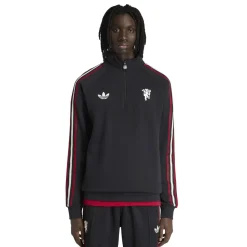 adidas Manchester United Originals Trainingstrui 1/4-Zip Zwart Wit Rood