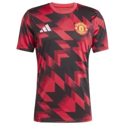 adidas Manchester United Pre-Match Trainingsshirt 2025-2026 Rood Zwart Wit