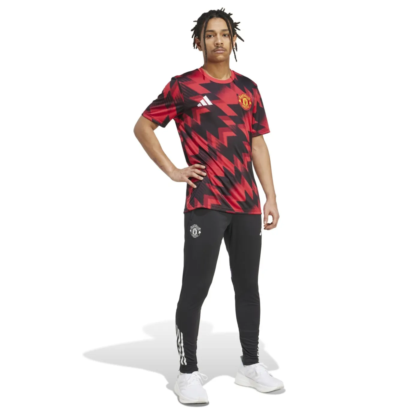 adidas Manchester United Pre-Match Trainingsshirt 2025-2026 Rood Zwart Wit