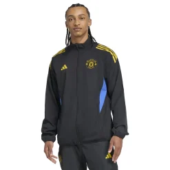 adidas Manchester United Presentatie Trainingspak Full-Zip 2025-2026 Zwart Blauw Geel