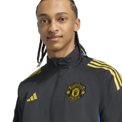 adidas Manchester United Presentatie Trainingspak Full-Zip 2025-2026 Zwart Blauw Geel