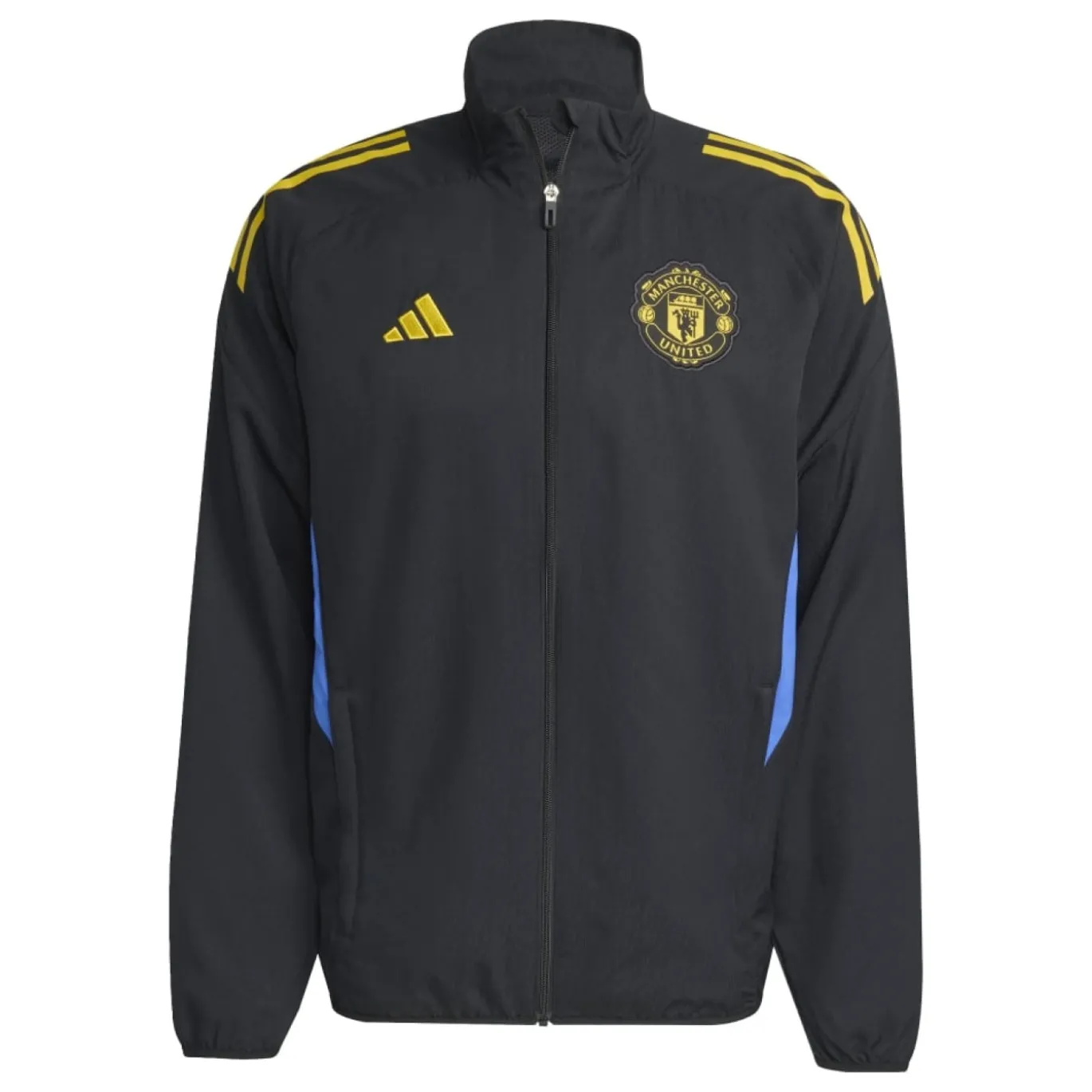 adidas Manchester United Presentatie Trainingspak Full-Zip 2025-2026 Zwart Blauw Geel