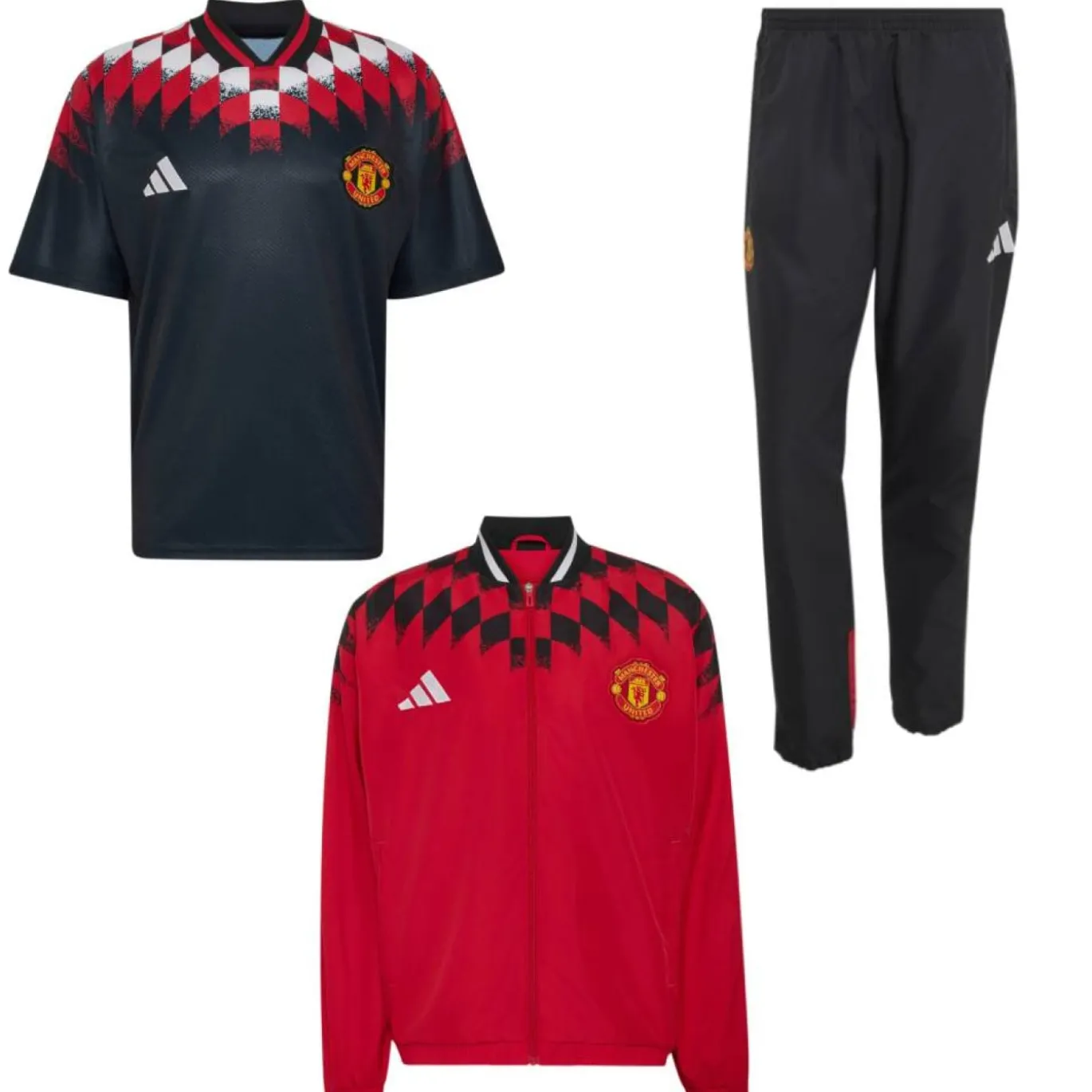 adidas Manchester United Stadium Full Set 2026-2027 Rood Zwart Wit