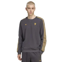 adidas Manchester United Terrace Icons Crew Sweater Donkergrijs Goud
