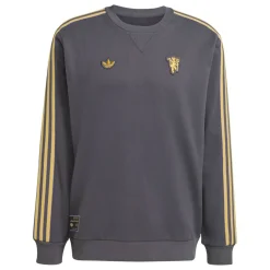 adidas Manchester United Terrace Icons Crew Sweater Donkergrijs Goud