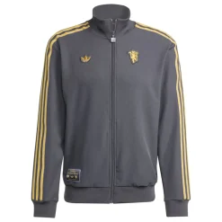 adidas Manchester United Terrace Icons Trainingspak Full-Zip Donkergrijs Goud