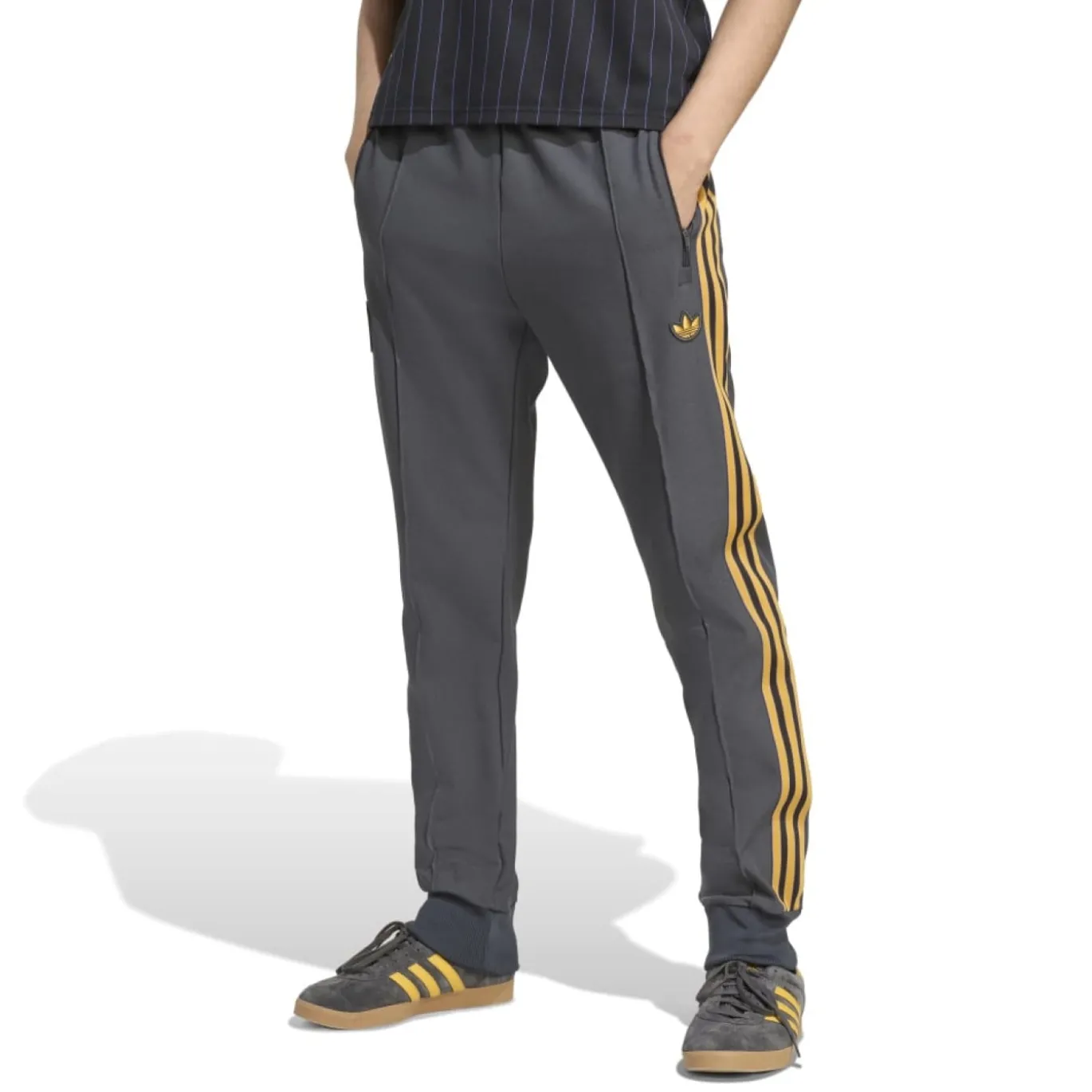 adidas Manchester United Terrace Icons Trainingspak Full-Zip Donkergrijs Goud