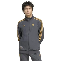 adidas Manchester United Terrace Icons Trainingsjack Donkergrijs Goud