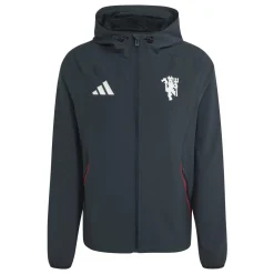 adidas Manchester United Tiro Travel Trainingsjack 2026-2027 Donkerolijfgroen Wit Rood