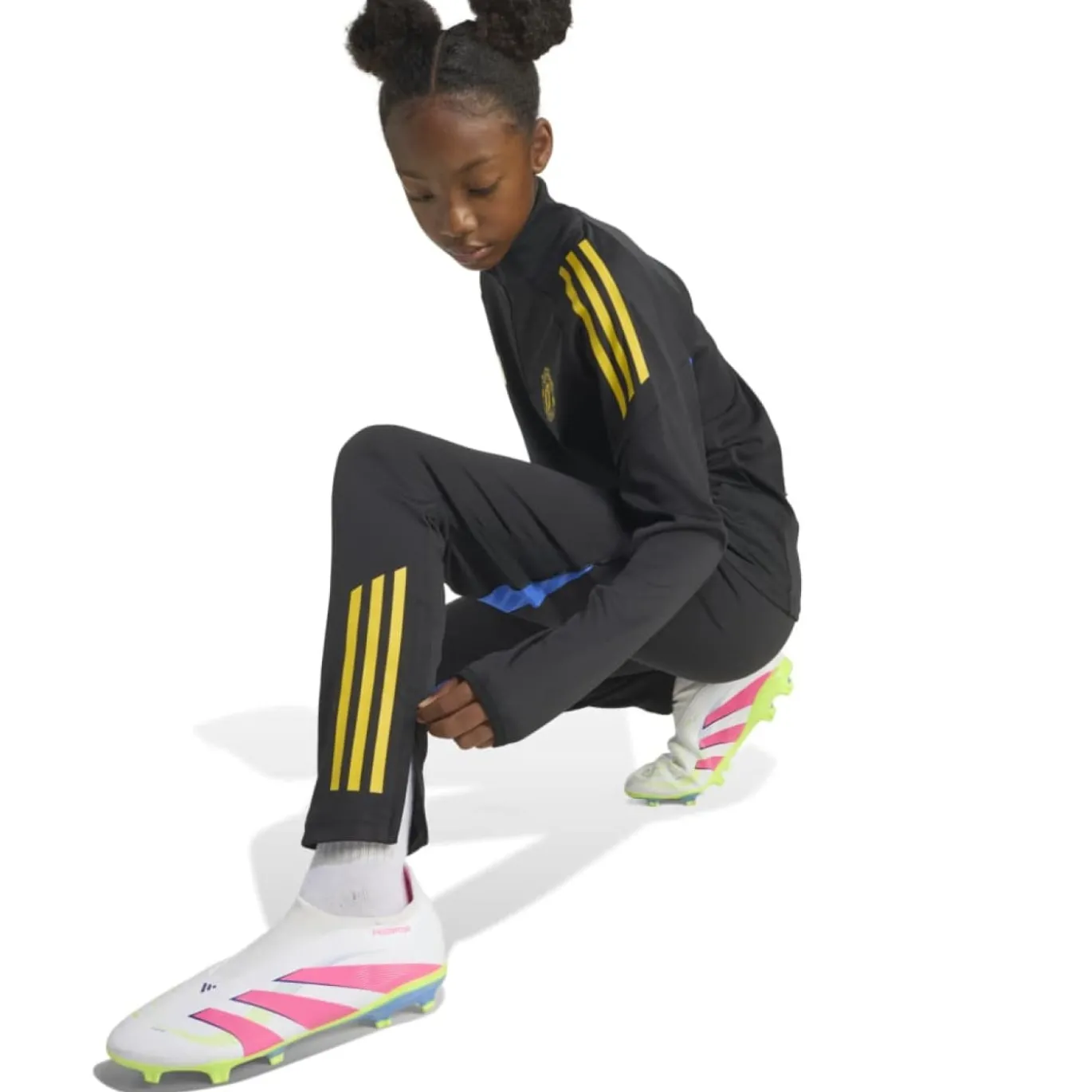 adidas Manchester United Trainingsbroek 2025-2026 Kids Zwart Blauw Geel