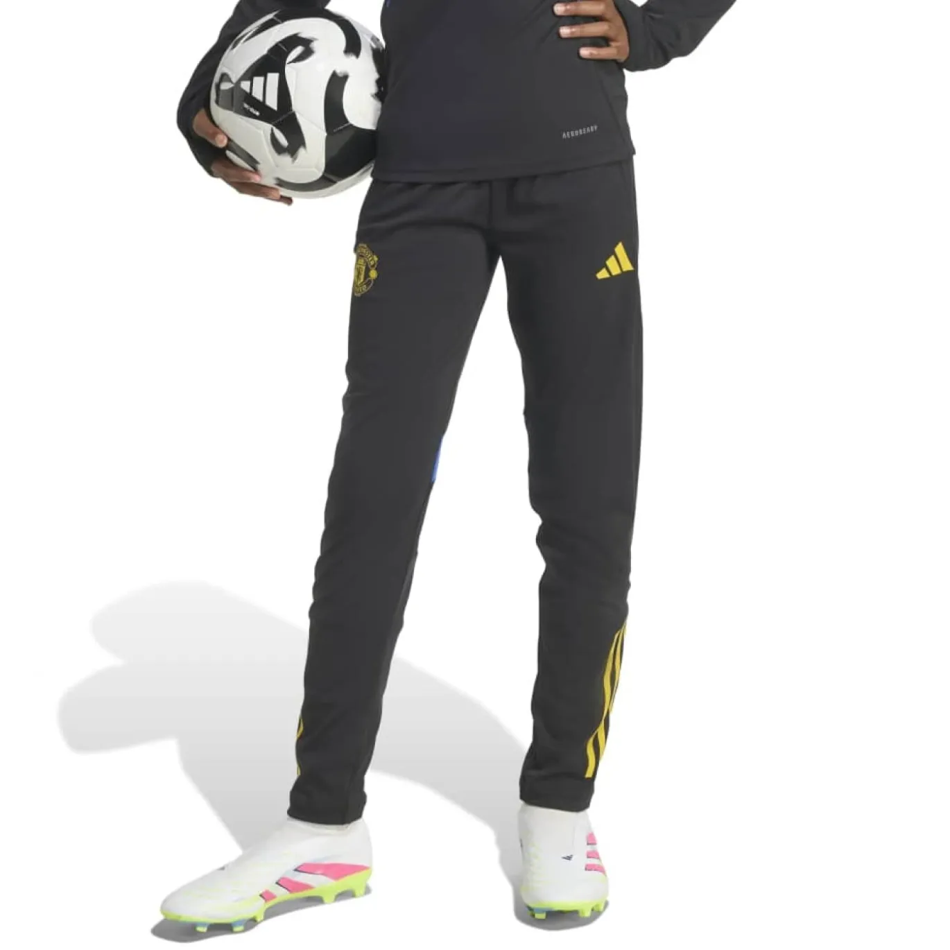adidas Manchester United Trainingspak 1/4-Zip 2025-2026 Kids Zwart Blauw Geel
