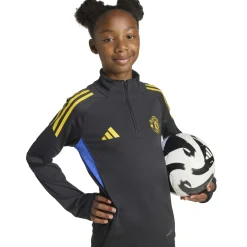 adidas Manchester United Trainingspak 1/4-Zip 2025-2026 Kids Zwart Blauw Geel