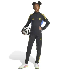 adidas Manchester United Trainingspak 1/4-Zip 2025-2026 Kids Zwart Blauw Geel