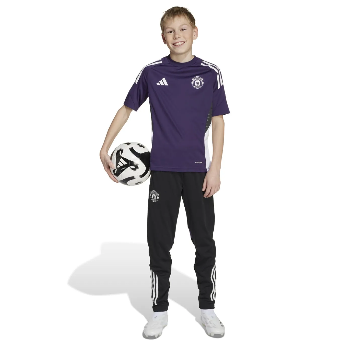 adidas Manchester United Trainingsshirt 2025-2026 Kids Paars Wit Zwart