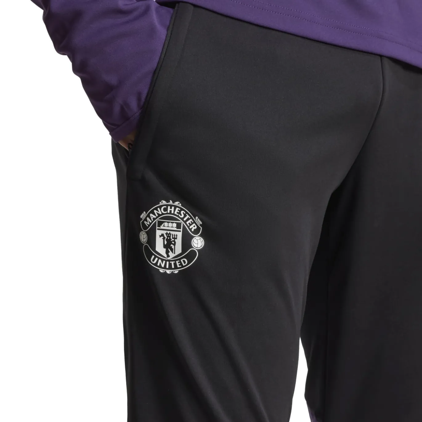 adidas Manchester United Trainingsbroek 2025-2026 Zwart Wit Paars