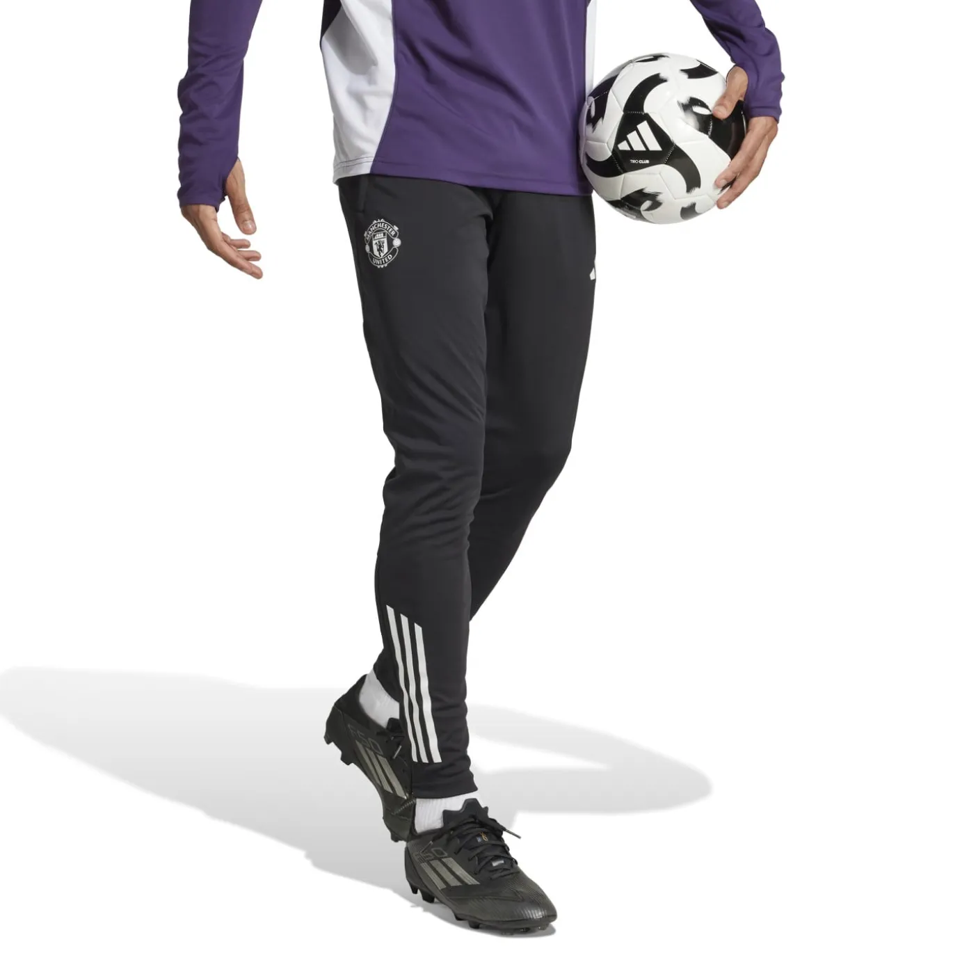 adidas Manchester United Trainingsbroek 2025-2026 Zwart Wit Paars