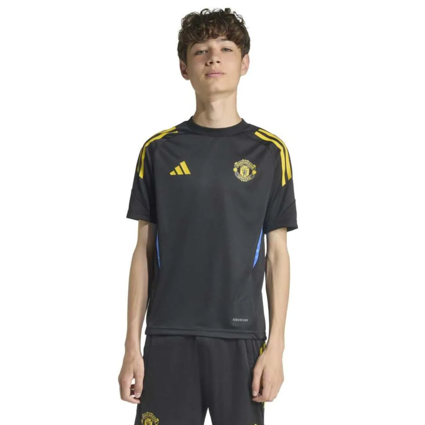 adidas Manchester United Trainingsshirt 2025-2026 Kids Zwart Blauw Geel