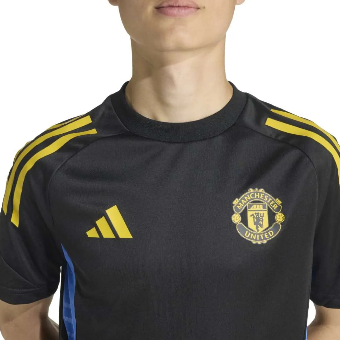 adidas Manchester United Trainingsshirt 2025-2026 Kids Zwart Blauw Geel