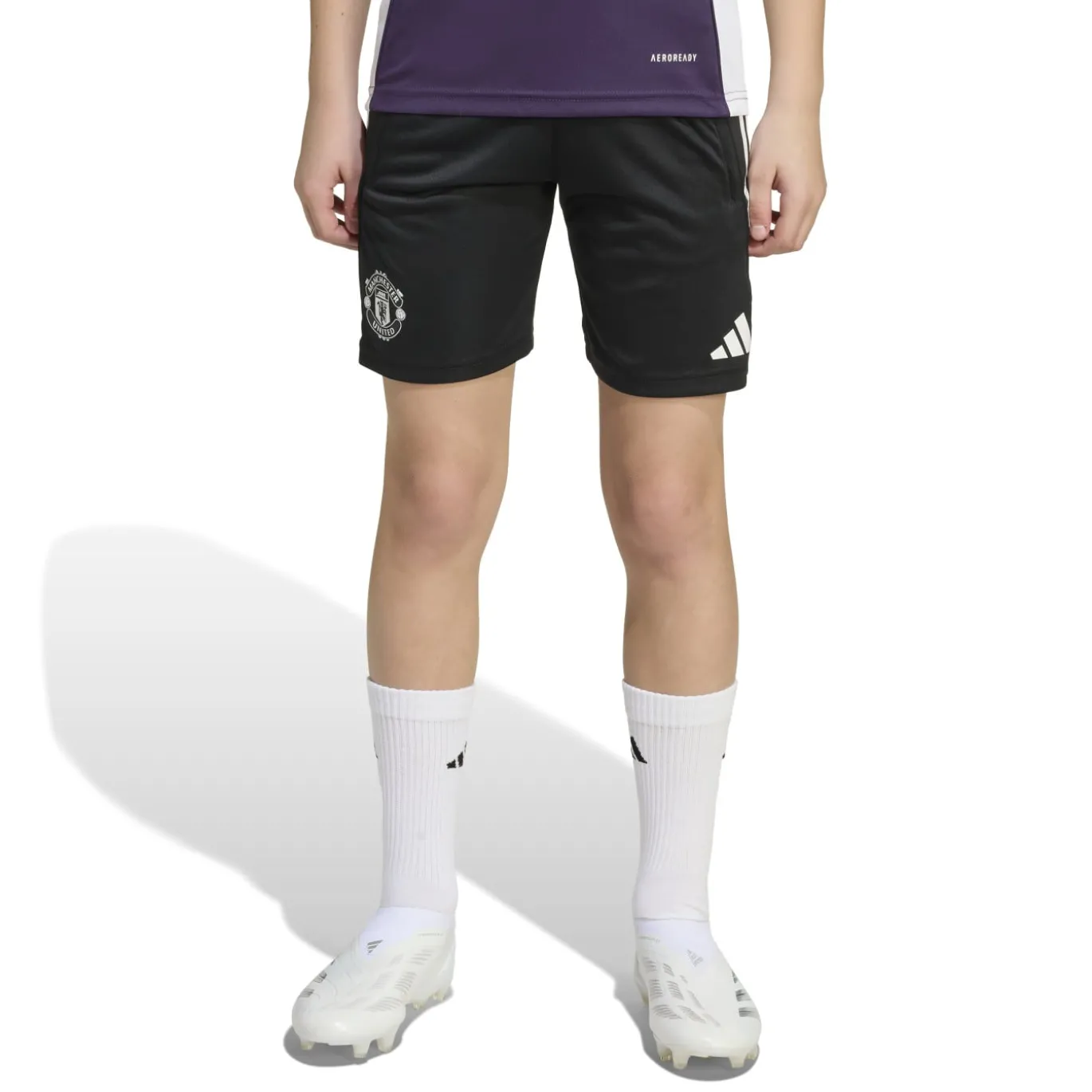 adidas Manchester United Trainingsset 2025-2026 Kids Paars Zwart Wit