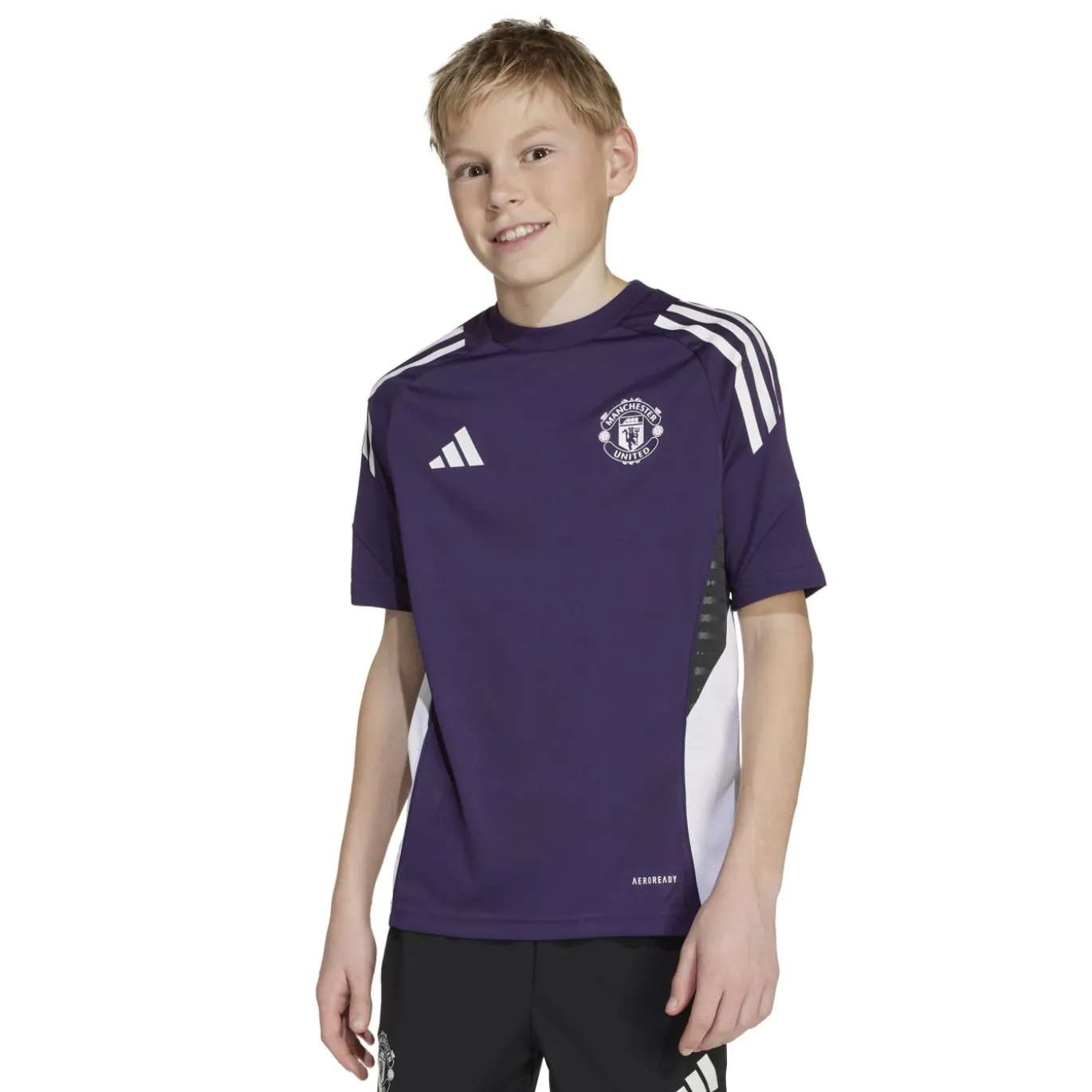 adidas Manchester United Trainingsset 2025-2026 Kids Paars Zwart Wit